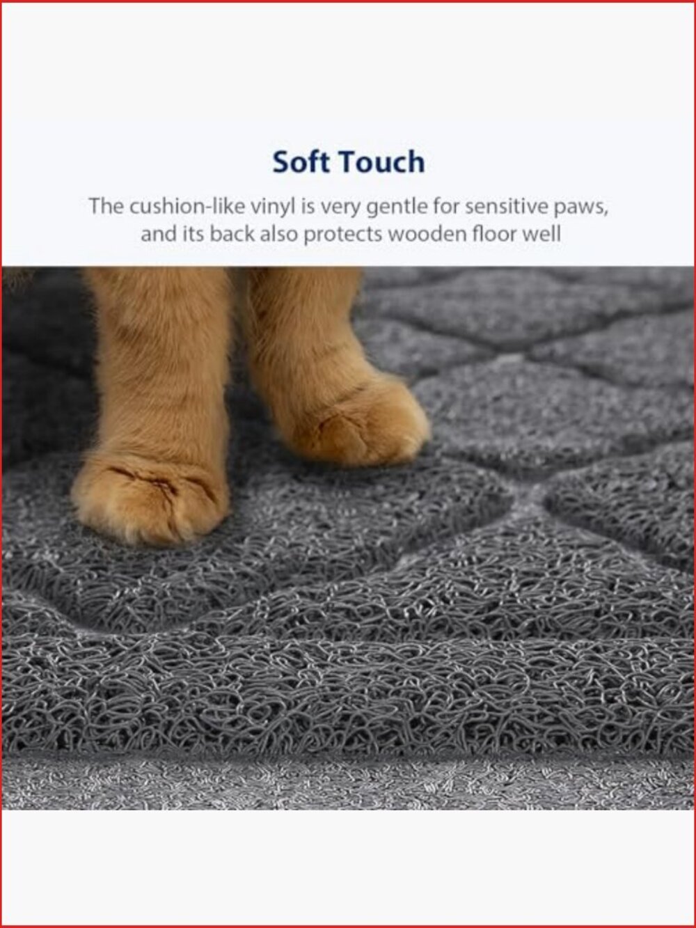 Cat Litter Box Mat, Premium PVC Pad, Durable Trapping Rug, Phthalate Free, XXL - Picture 3 of 7